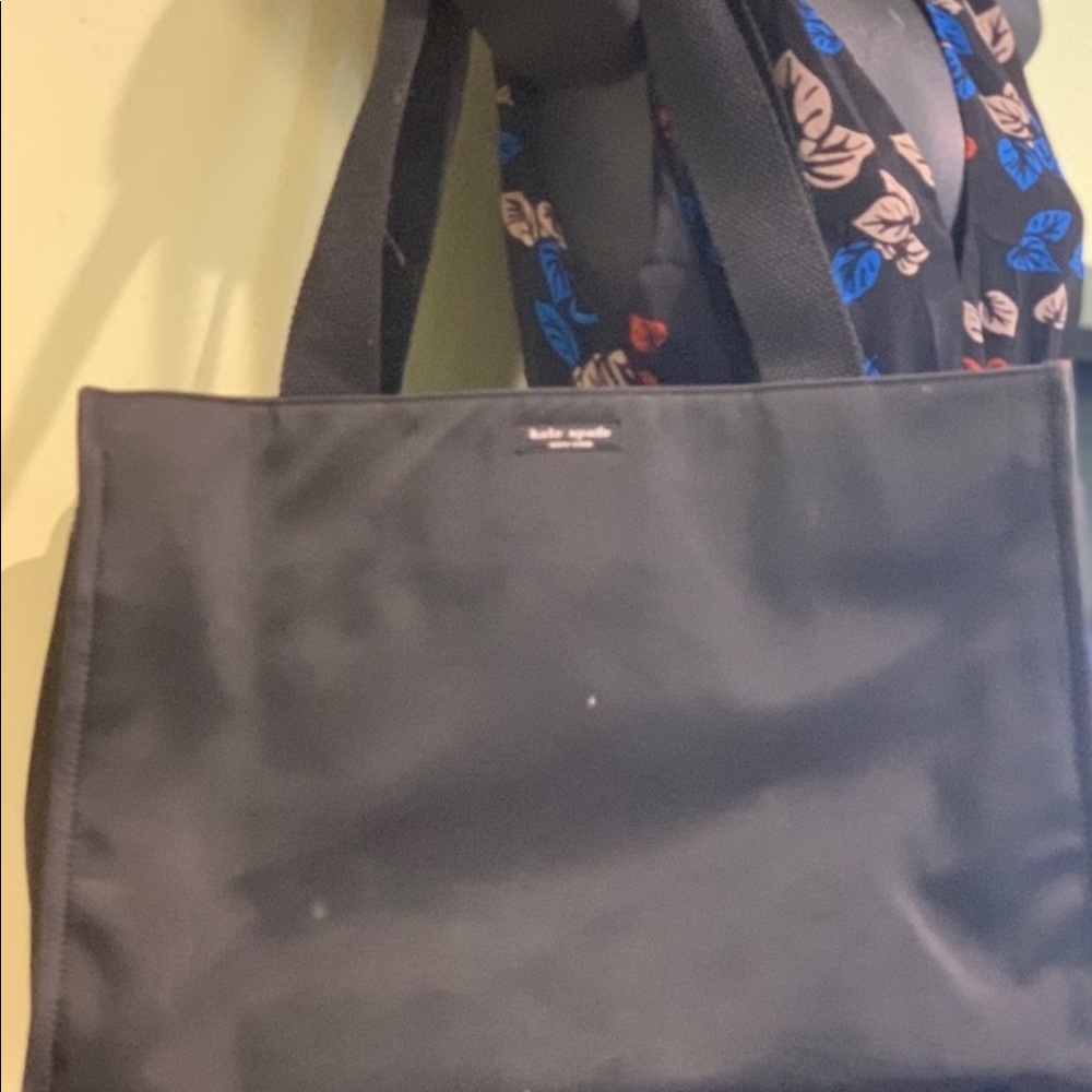 Vintage Kate Spade Canvas Medium Black Nylon Tote - Picture 7 of 8